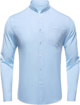 "Skyline Elegance: Light Blue Cotton Shirt for Timeless Style"