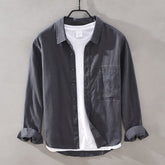 Autumn Breeze: Men's Long Sleeve Cotton Shirt Collection