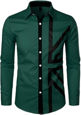 Classic Comfort: Men's Long Sleeve Dress Shirt in 100% Cotton