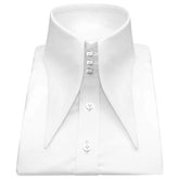 "Crisp Elegance: Long Collar White Cotton Shirts for Timeless Sophistication"