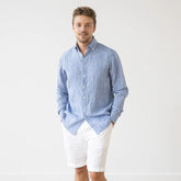 "Effortless Sophistication: Men's Handmade Linen Shirt"