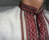Handmade Cotton Men's Shirt with Embroidered Party Wear Design