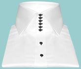 Ivory Essence: Cotton White High Collar Spread Shirt for Menswear