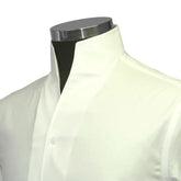 Cream Collar Style Shirt: Vintage-inspired, High Neck, No Button Men's Shirt in 100% Cotton