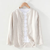 "Natural Opulence: Linen-Colored Cotton Men's Shirts"