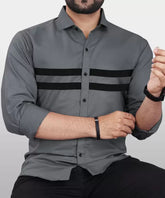 "Shadow Chic: Elevate Your Style with Dark Grey Cotton Shirts"