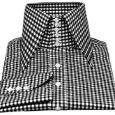 "Monochrome Elegance: White & Black Check Men's Cotton Shirts Collection"