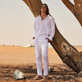 Handmade White Cotton Linen Shirt – Lightweight & Stylish for Summer