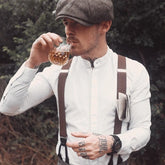 "Handcrafted Luxury: Men's White Cotton Shirt with Handmade Fabrics"