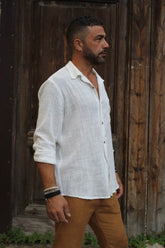 Pure Sophistication: Handmade Linen White Shirts for Timeless Elegance