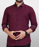 "Rich Maroon Hues: Elevate Your Wardrobe with Our Cotton Shirts"