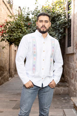 "Premium Handmade Cotton Shirt with Stylish Embroidery"