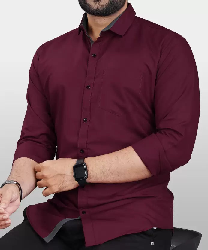 "Rich Maroon Hues: Elevate Your Wardrobe with Our Cotton Shirts"