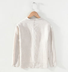 "Natural Opulence: Linen-Colored Cotton Men's Shirts"