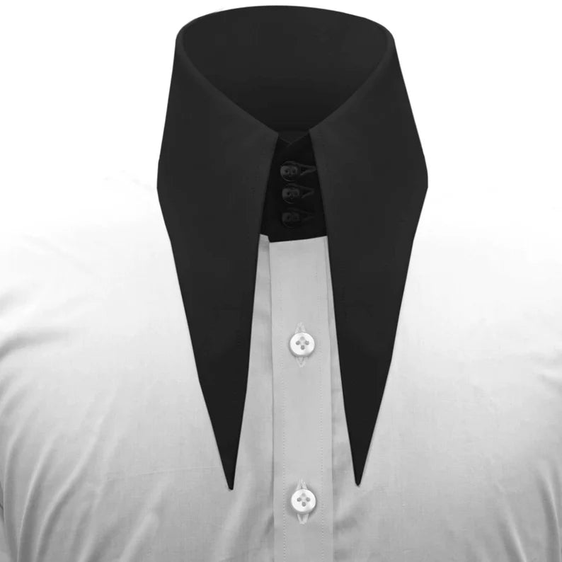 Extreme Point High Collar White Cotton Dress Shirt