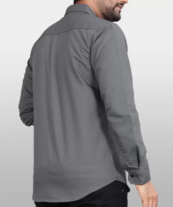 "Shadow Chic: Elevate Your Style with Dark Grey Cotton Shirts"