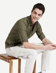 "Olive Oasis: Stylish Collection of Olive Color Shirts for Men"