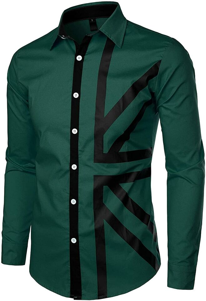 Classic Comfort: Men's Long Sleeve Dress Shirt in 100% Cotton