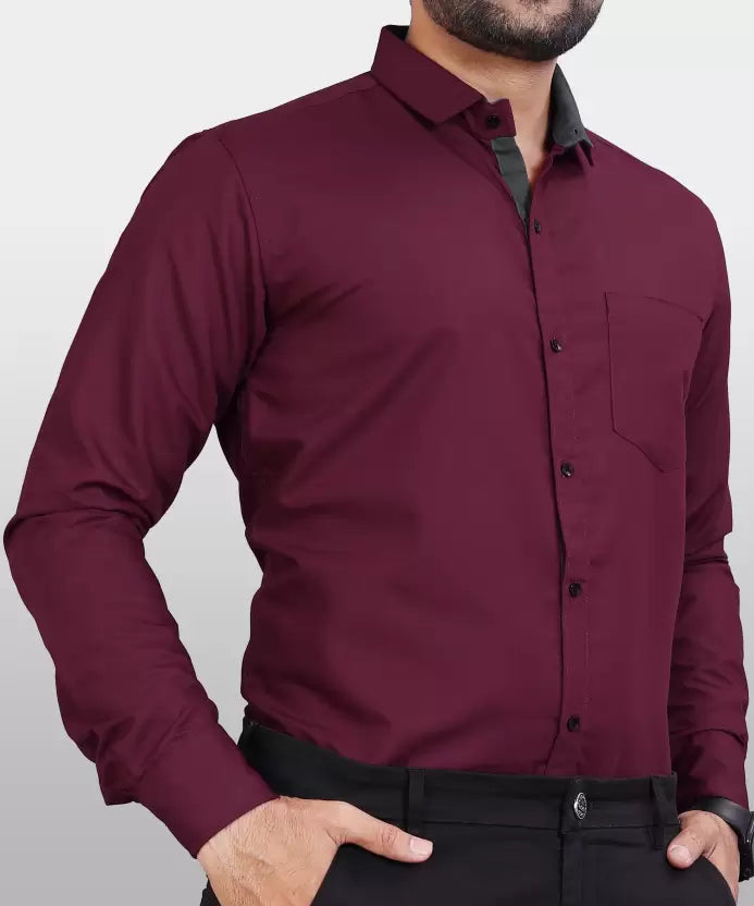 "Rich Maroon Hues: Elevate Your Wardrobe with Our Cotton Shirts"