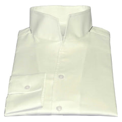 Cream Collar Style Shirt: Vintage-inspired, High Neck, No Button Men's Shirt in 100% Cotton
