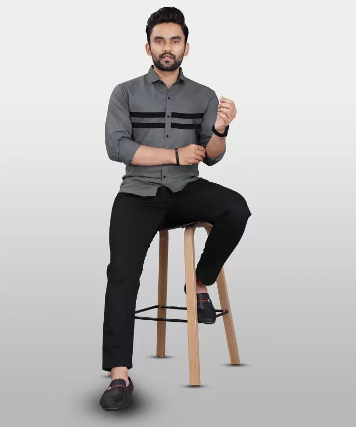 "Shadow Chic: Elevate Your Style with Dark Grey Cotton Shirts"