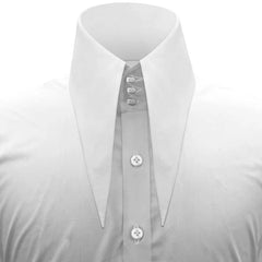 "Crisp Elegance: Long Collar White Cotton Shirts for Timeless Sophistication"