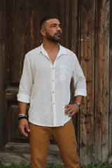 Pure Sophistication: Handmade Linen White Shirts for Timeless Elegance
