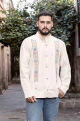 "Premium Handmade Cotton Shirt with Stylish Embroidery"