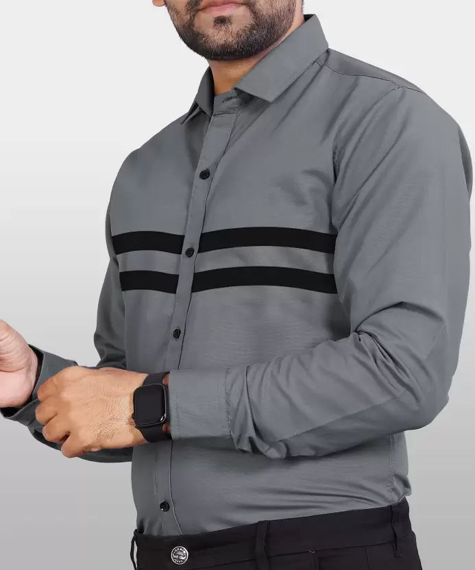 "Shadow Chic: Elevate Your Style with Dark Grey Cotton Shirts"