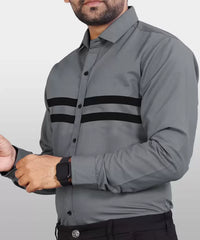 "Shadow Chic: Elevate Your Style with Dark Grey Cotton Shirts"
