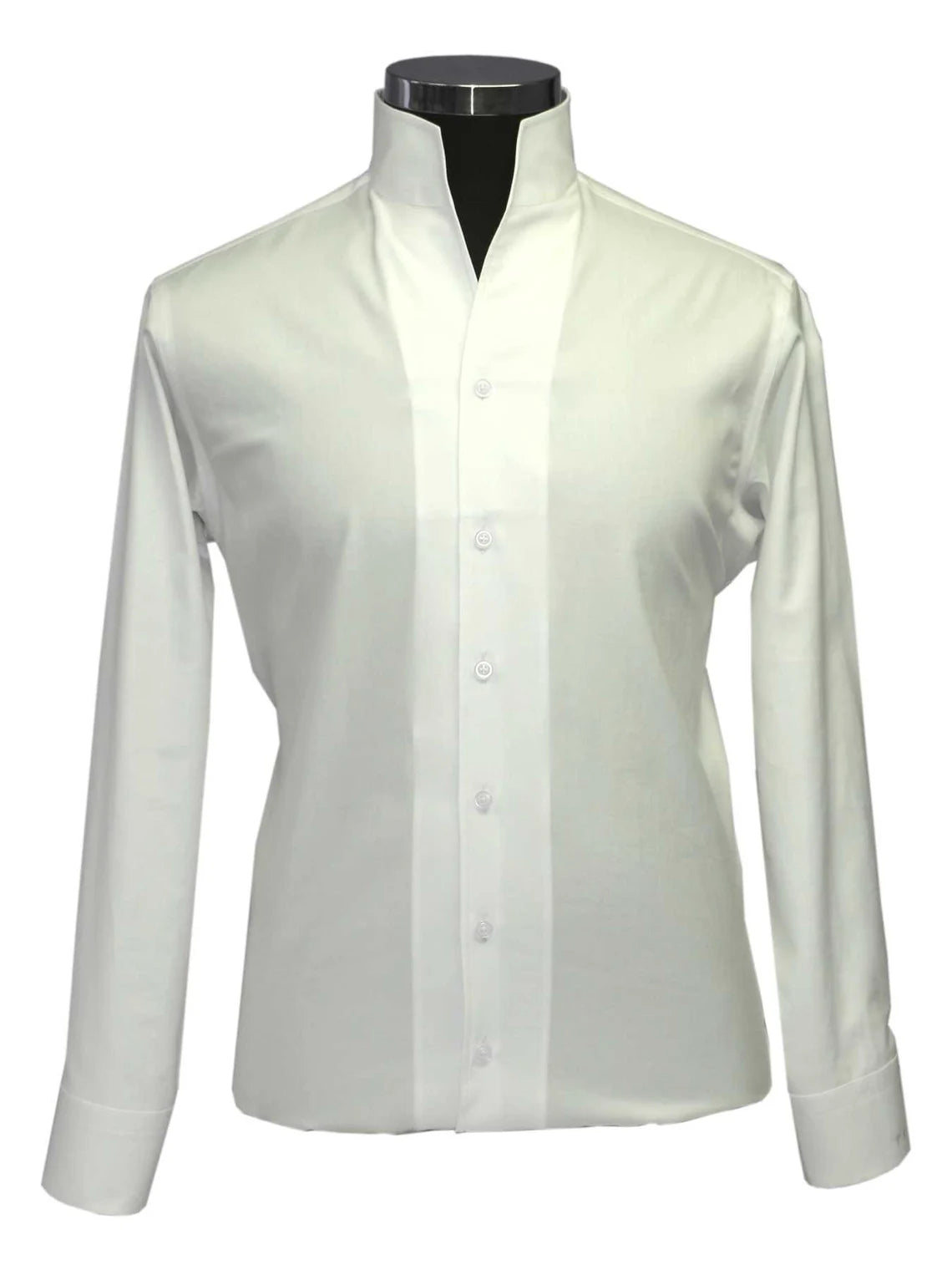 Cream Collar Style Shirt: Vintage-inspired, High Neck, No Button Men's Shirt in 100% Cotton