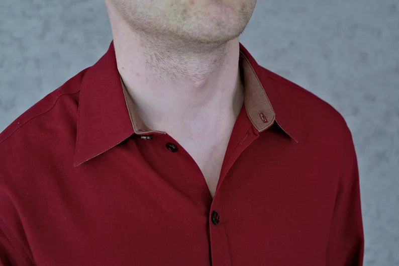 "Mystic Oasis: Men's Linen Shirts in Mehroom Hues"