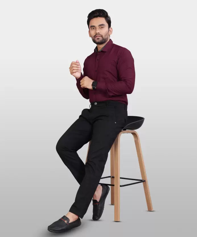 "Rich Maroon Hues: Elevate Your Wardrobe with Our Cotton Shirts"