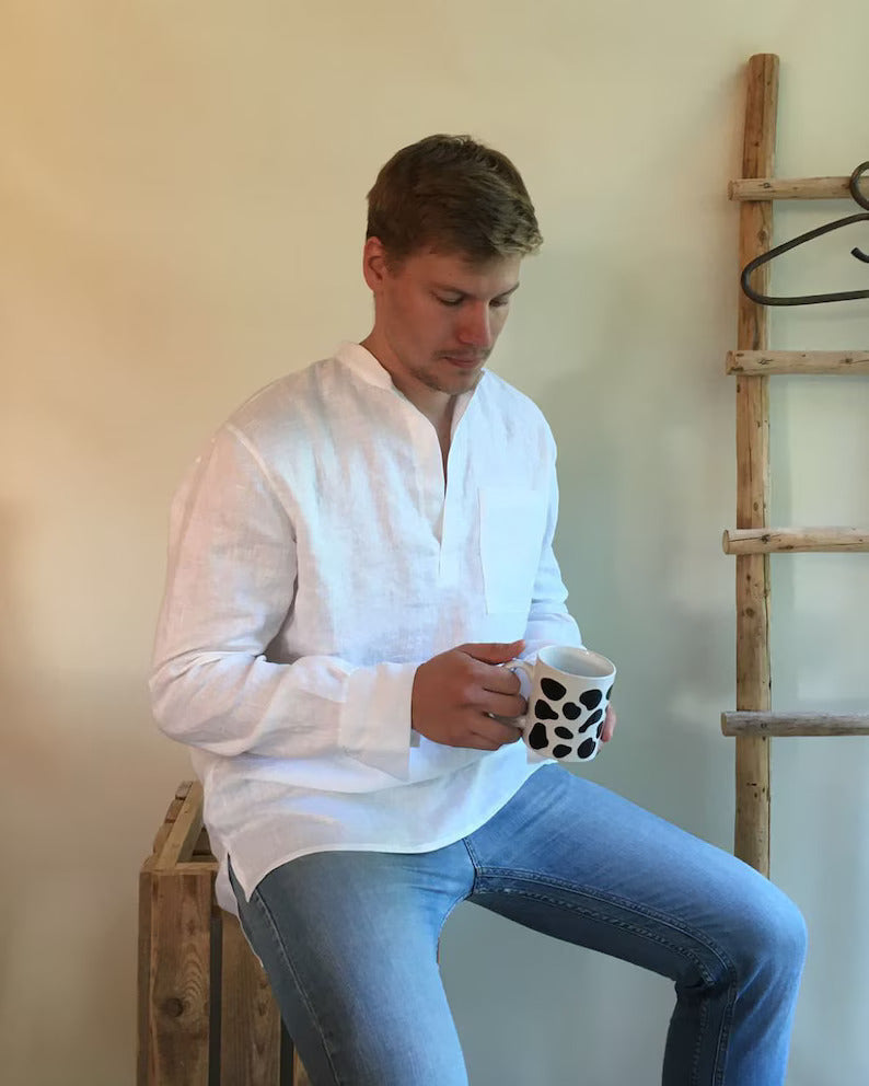 Handmade White Cotton Shirt – Effortless Style & Comfort