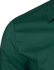 Classic Comfort: Men's Long Sleeve Dress Shirt in 100% Cotton