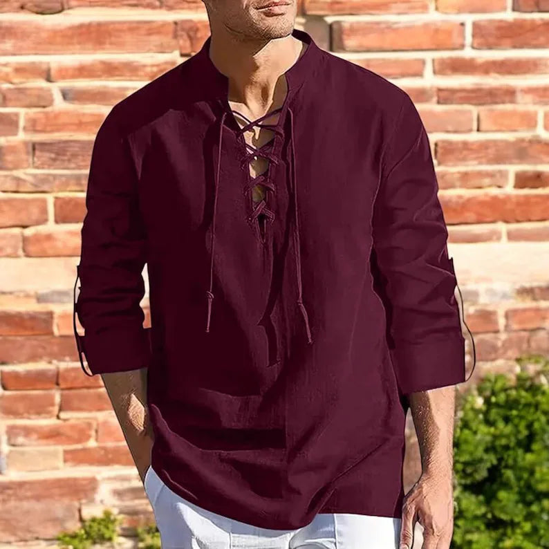 Men's Handmade Cotton-Linen Shirt – Casual Sophistication