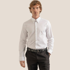 Cloudlike Comfort: Soft Cotton White Long Sleeve Shirts for Men